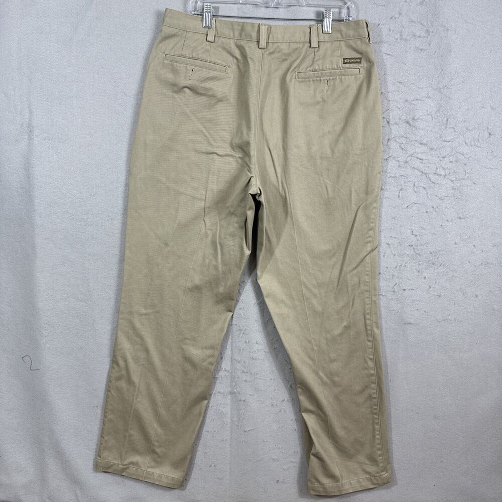 Savane Mens Straight Fit Flat front Khaki Dress Pants 36x32 - Picture 2 of 10